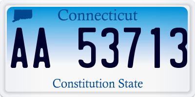 CT license plate AA53713
