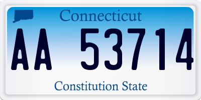 CT license plate AA53714