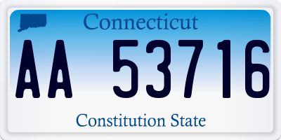 CT license plate AA53716
