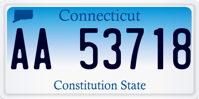 CT license plate AA53718