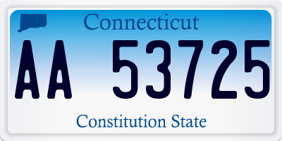 CT license plate AA53725