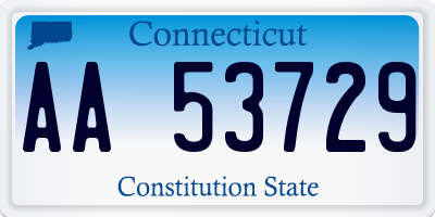 CT license plate AA53729