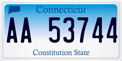 CT license plate AA53744
