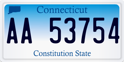 CT license plate AA53754