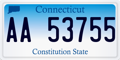 CT license plate AA53755