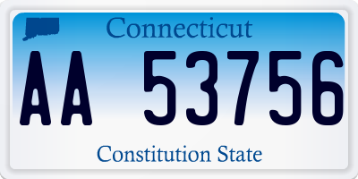 CT license plate AA53756