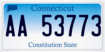 CT license plate AA53773