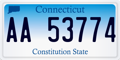 CT license plate AA53774
