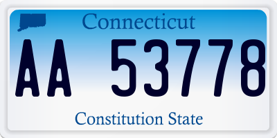 CT license plate AA53778