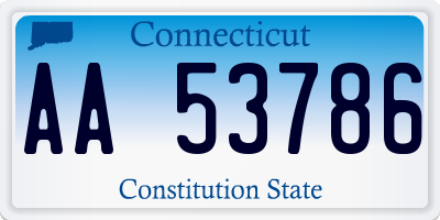 CT license plate AA53786