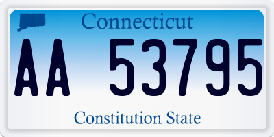 CT license plate AA53795