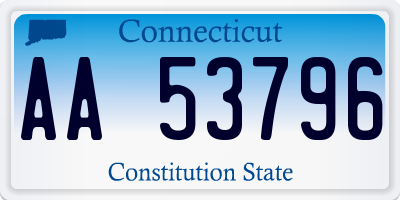 CT license plate AA53796