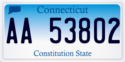 CT license plate AA53802