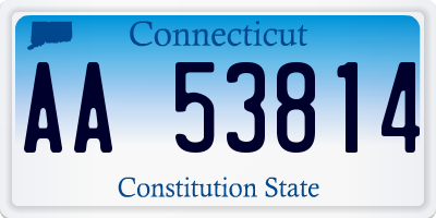 CT license plate AA53814