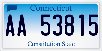 CT license plate AA53815