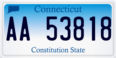 CT license plate AA53818