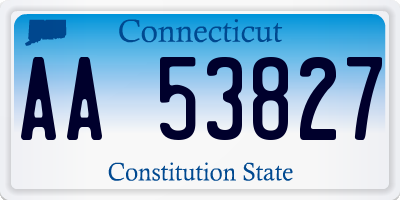 CT license plate AA53827