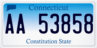 CT license plate AA53858