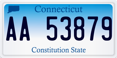 CT license plate AA53879