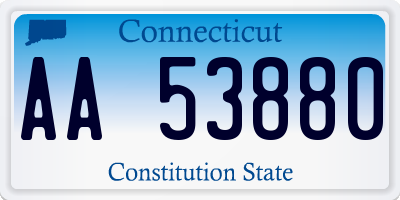 CT license plate AA53880