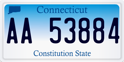 CT license plate AA53884