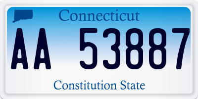 CT license plate AA53887
