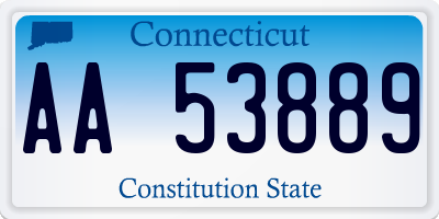 CT license plate AA53889