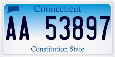 CT license plate AA53897