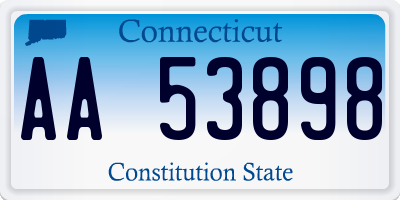 CT license plate AA53898