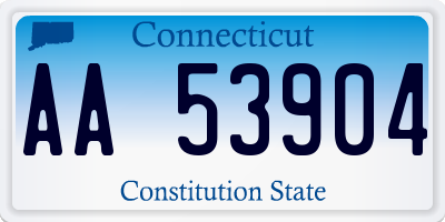 CT license plate AA53904