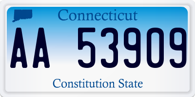 CT license plate AA53909