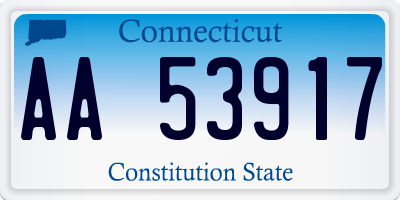 CT license plate AA53917