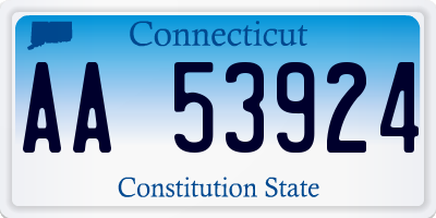 CT license plate AA53924