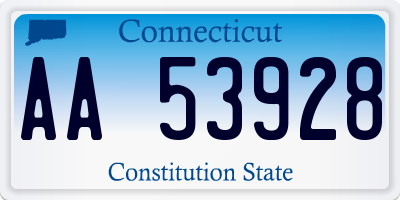 CT license plate AA53928