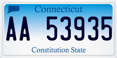 CT license plate AA53935