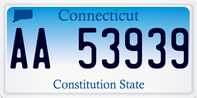 CT license plate AA53939