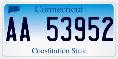 CT license plate AA53952