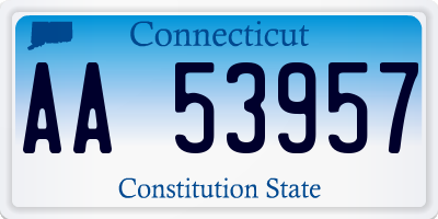 CT license plate AA53957