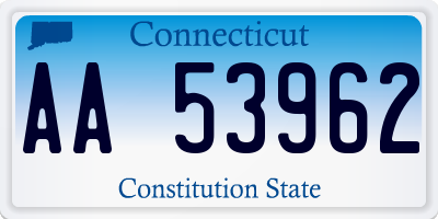 CT license plate AA53962