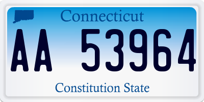CT license plate AA53964