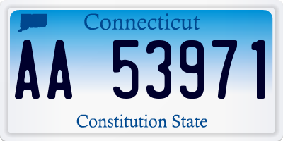 CT license plate AA53971