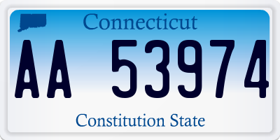 CT license plate AA53974