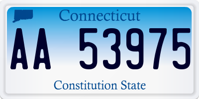 CT license plate AA53975