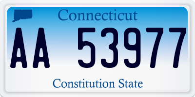 CT license plate AA53977
