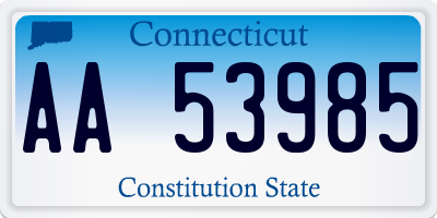 CT license plate AA53985