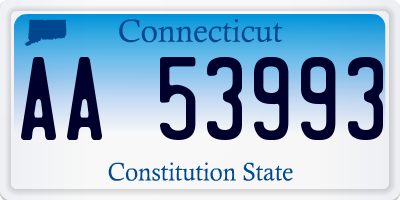CT license plate AA53993