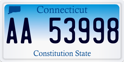 CT license plate AA53998