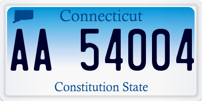 CT license plate AA54004