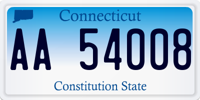 CT license plate AA54008