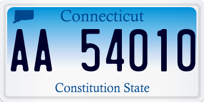 CT license plate AA54010